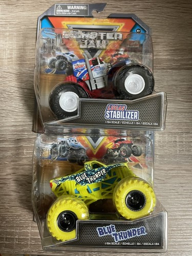 Monster Jam Blue Thunder Yellow Tires & Lucas Stabilizer