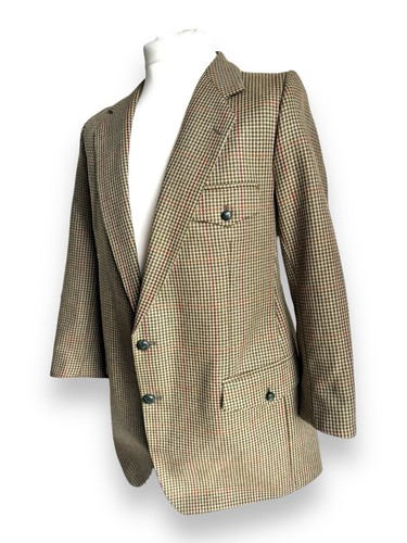 Rare Vintage Magee Women’s Tweed Blazer - Earth Tone Check Wool Jacket 44