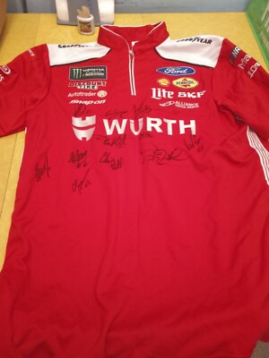 Brad Keselowski Wurth Autographed, By entire #2 Crew and Brad, Tee Large 2018
