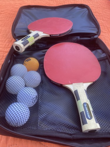 Tennis Racquet Set Pair Of Rackets & Balls Carrying Case