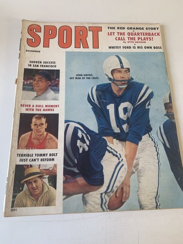 December 1958 SPORT Magazine Johnny Unitas Unitas Red Grange