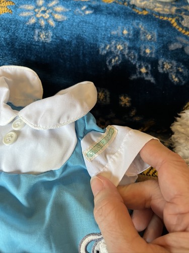 Gorgeous Vintage Cabbage Patch Kids Cotton Elephant Romper For Preemies Sky Blue