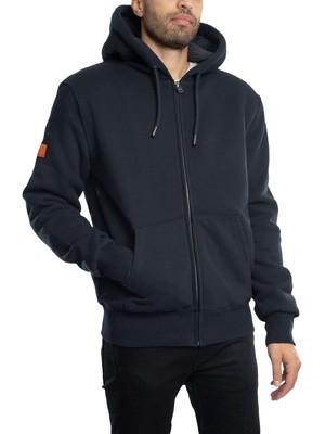 Мужская толстовка Superdry с подкладкой из Борга на молнии, синяя