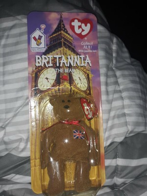 1997 Ty Brittania the Bear - McDonalds Teenie Beanie Retired With Both Errors