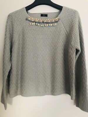 F&F Embellished Grey Jumper Pullover UK Size 12 New without tags