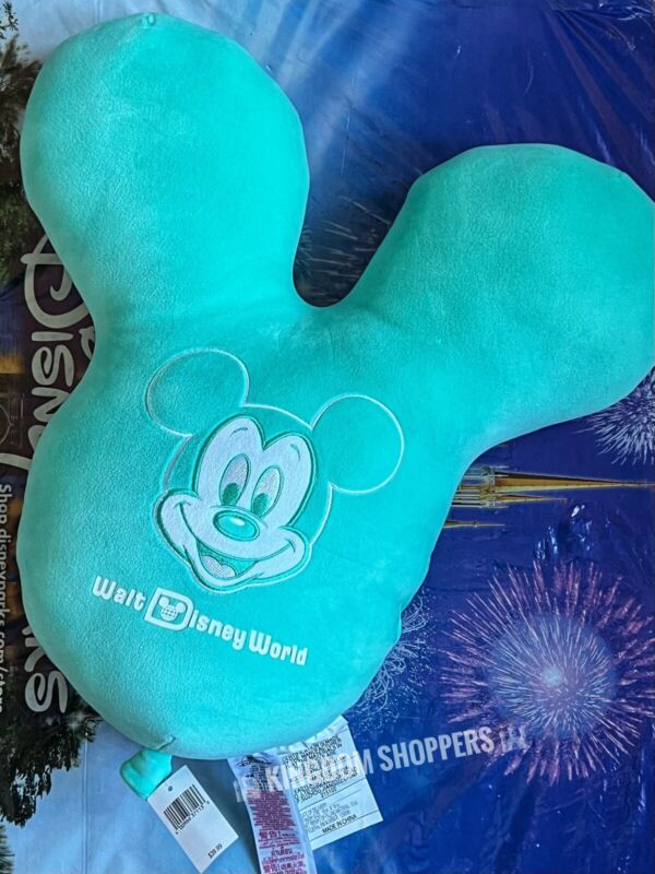 2024 Disney Parks Mickey Mouse Balloon Blue Decorative Throw Pillow Large New