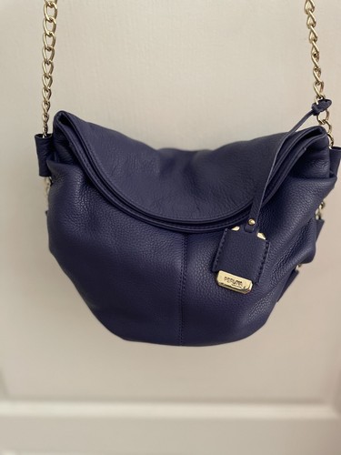 Perlina Purple Leather Crossbody Purse