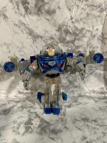 Buzz Lightyear Toy Story 2 Metal Morphers Clear Blue Transforms 2000 Mattel