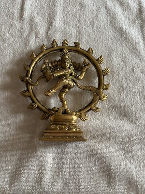 Vintage Brass Nataraja Lord Shiva Hindu  God Of Dance Statue Figurine Sculpture 