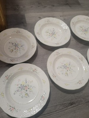 Set Of 6 Mikasa Renaissance Antique Rose Pasta Salad Bowls 9 3/8