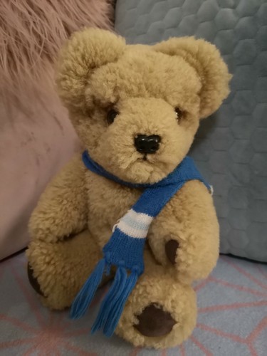 Rare Vintage Teddy Bear, Real sheepskin, fully jointed head, arms and