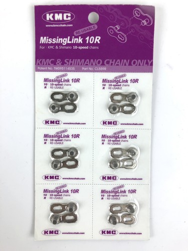 (6) KMC Missing Link, Chain Master Link 10R 10 Speed Chains 