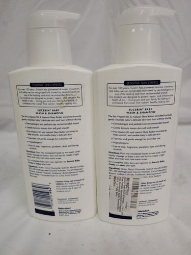 2-Eucerin Baby Wash & Shampoo Pro-Vitamin B5 & Natural Shea Butter 13.5oz ea.📦