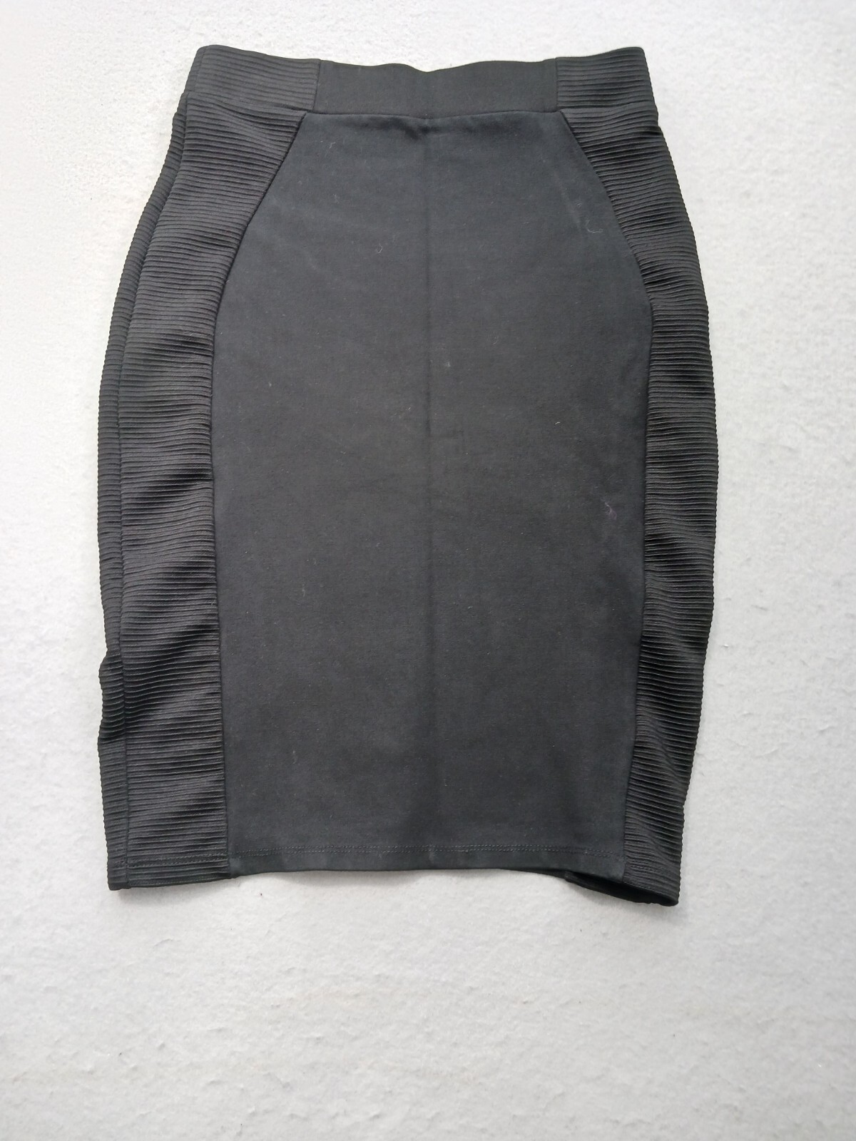 Zara Women's Skirt Size S Black Pencil Ribbed Panel Stretch Casual Office