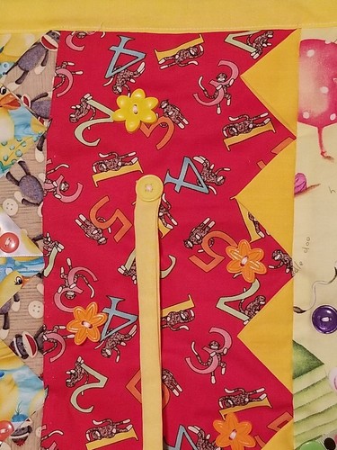 Handmade Fidget Lap Blanket Quilt baby toddler kids autism numbers farm yellow