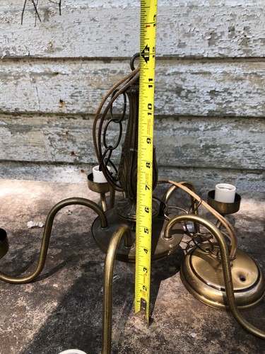 Vintage Brass Plated 5-Arm Chandelier