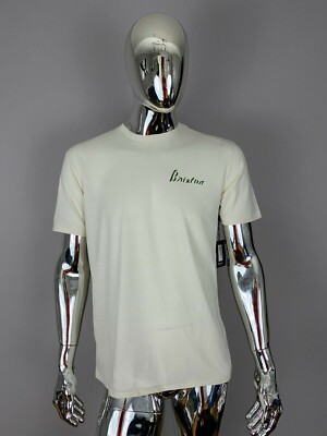 New Men's BRIXTON Beige Adult Casual Outdoors Graphic T-Shirt Size Medium