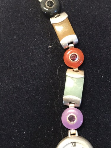 Vintage Main Line Time quartz watch with gemstones in sterling silver (925)