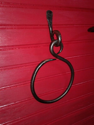 Roundstock Simple Top Iron Towel Ring Hand Forged by PCBS Glad to do custom work