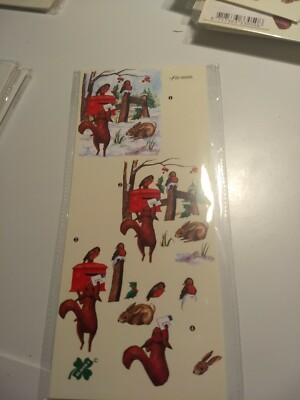 10 SHEETS 3D RABBIT IN SNOW /SCISSORS NEED 23X10 CM BUY MORE GET DISCOUNT NEW