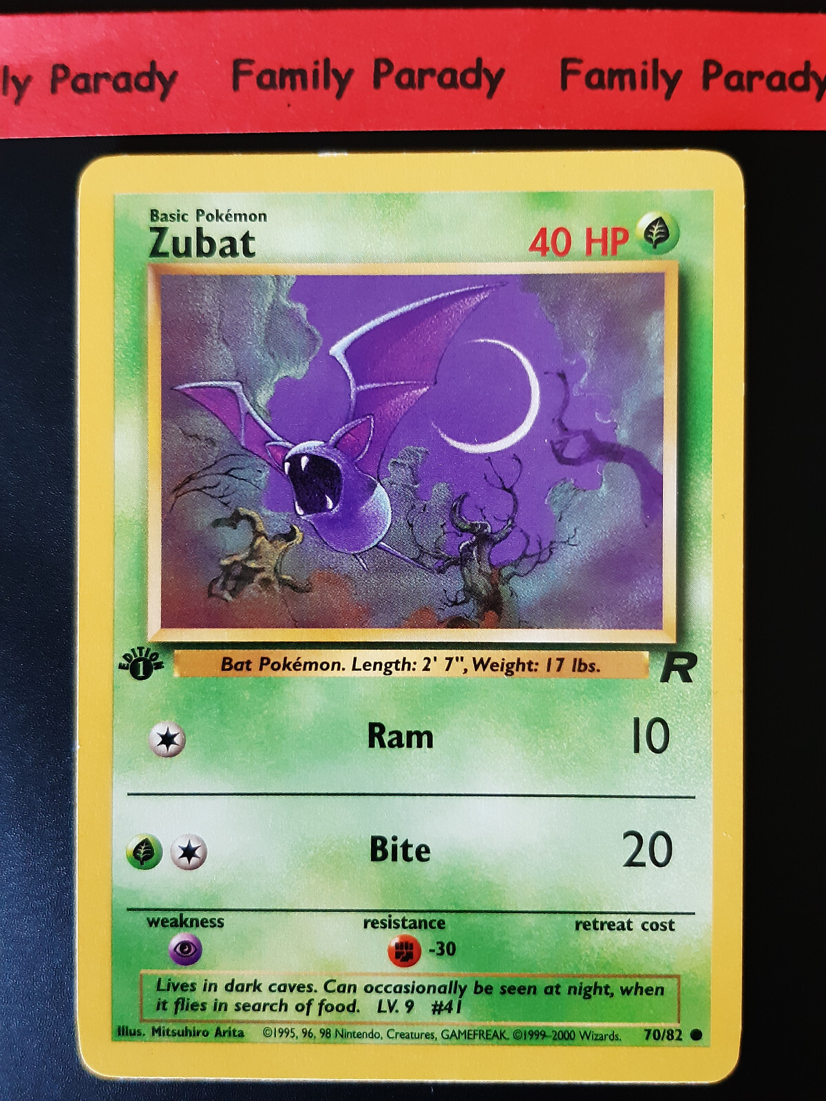 Zubat 40Hp 70/82 1St Edition Pokemon Card Wizards Team Zubat 40Hp 70/82 1St Edition Pokemon Card Wizards Team