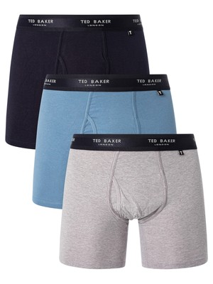 Мужские боксерские трусы-стрейч из хлопка Ted Baker, 3 упаковки, синие