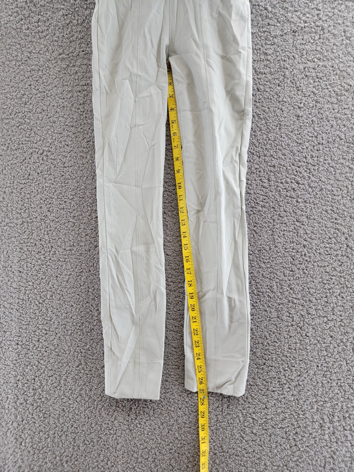 Vince High Waist Pants Women's XXS Mint Stone Solid Cuff Slit Side Zip Closure - Picture 8 of 19