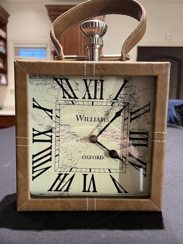 Vintage Williams Oxford Quartz Desk Clock Leather Bound | eBay