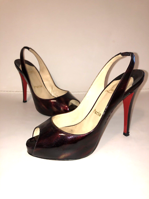 Christian louboutin burgundy heels sale