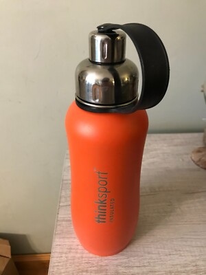 NWOT THINKSPORT ORANGE STAINLESS STEEL INSULATED THERMOS