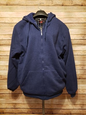 Espada Menswear Blue Sherpa-Lined Full-Zip Hoodie Size XL