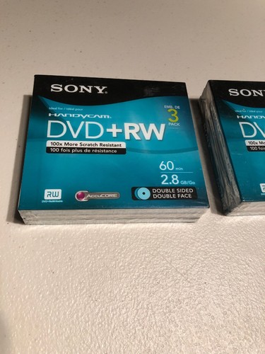 2 Pair 3 Pack Sony Handycam DVD+RW 60 Min 2.8 GB Double Sided