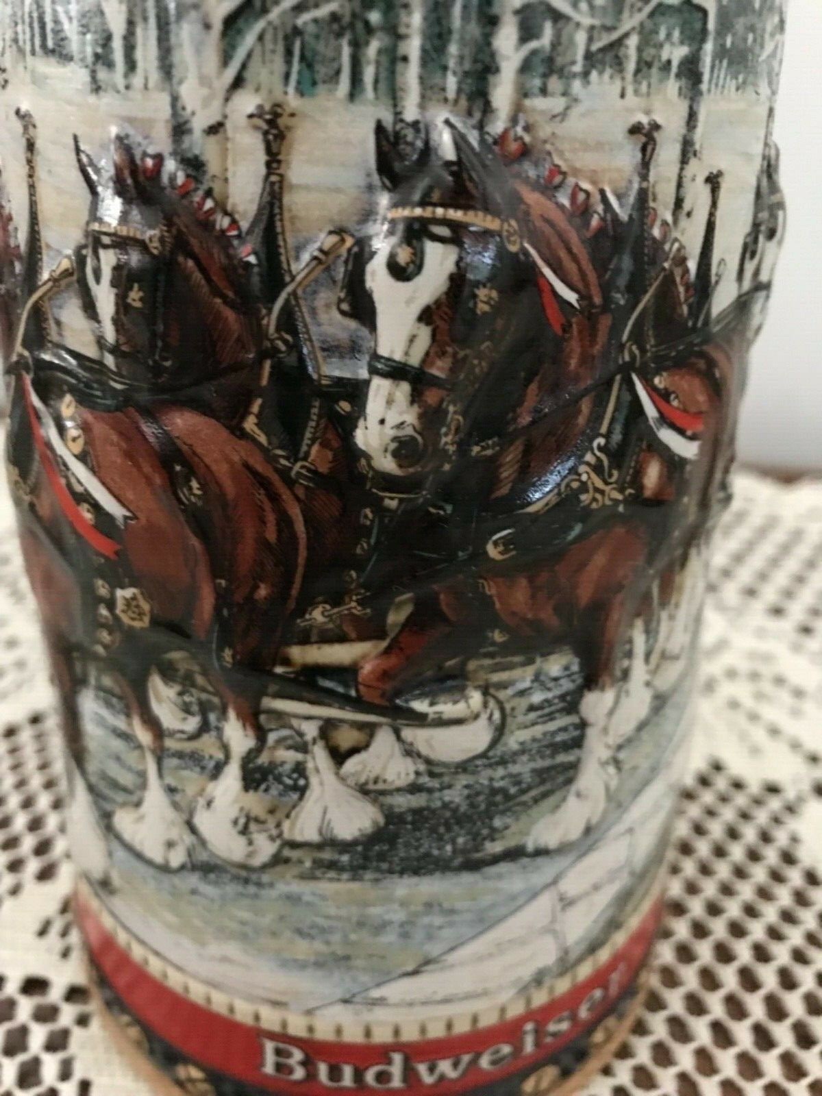 VINTAGE 1988 BUDWEISER BEER STEIN MUG COLLECTIBLES CLYDSDALES ANHEUSER BUSCH