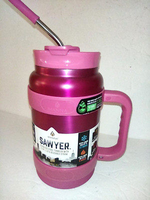 Manna Sawyer 50 oz Stainless Steel Insulated Tumbler Wild Aster 2-in-1 Lid New