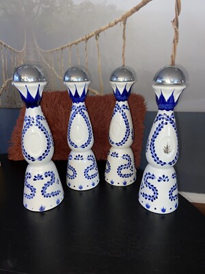 Clase Azul Reposado Tequila White And Blue Empty Bottles 750ml - Lot Of 2