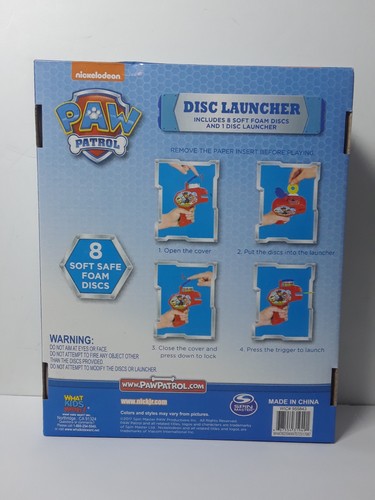 Nickelodeon Paw Patrol Disc Launcher with 8 Foam Discs