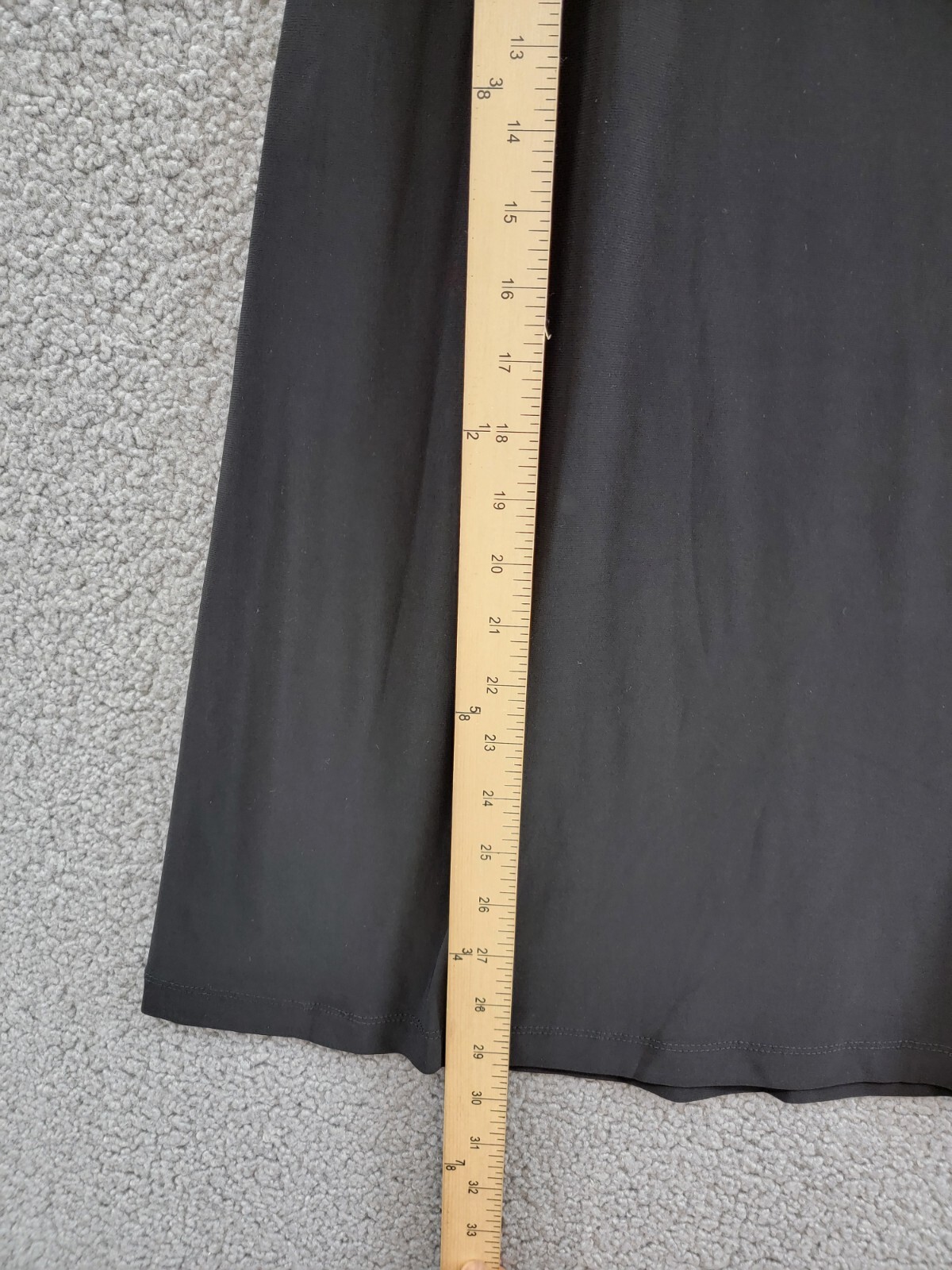 Kasper Plus Size Pull On Knit Midi Skirt Women's 1X Black Solid Elastic Waist - Picture 7 of 15