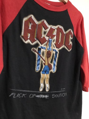 Vintage AC/DC Shirt 1983 Flick Of The Switch Tour Blues Band Rock N Roll Medium