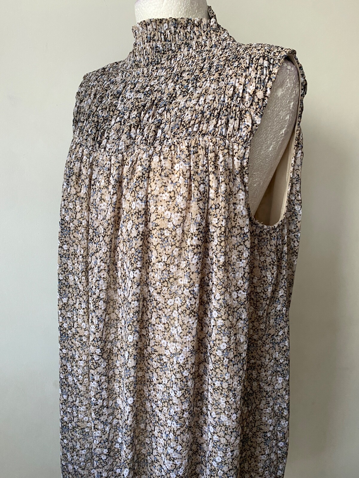 Coco Blanco High Neck Smock Dress S, M, L Chiffon Lined - Picture 5 of 12