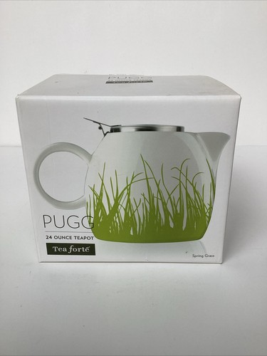 Tea Forte Pugg 24 Ounce Teapot Tea For One Spring Grass New In Box White Green