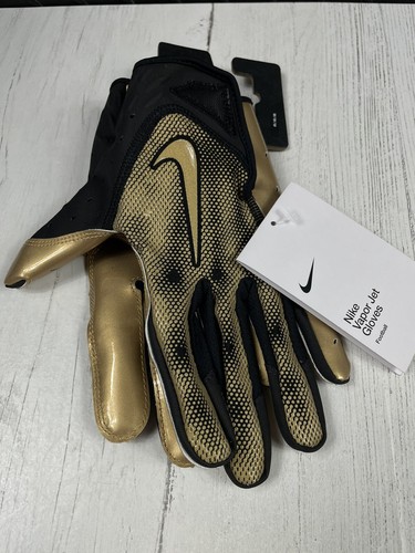 Nike Vapor Jet Football Gloves Gold/Black Men's Size M Brand