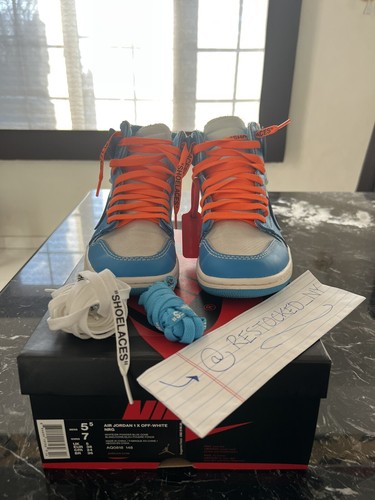 nike air jordan 1 x off white unc blue