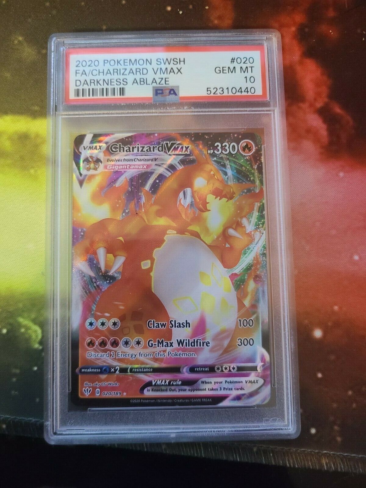 PSA 10 Charizard VMAX 020/189 Full Art Darkness Ablaze PSA 10 Charizard VMAX 020/189 Full Art Darkness Ablaze