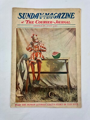 Aug 8, 1909 Illustrated Sunday Magazine, Louisville KY, George Hibbard Clown