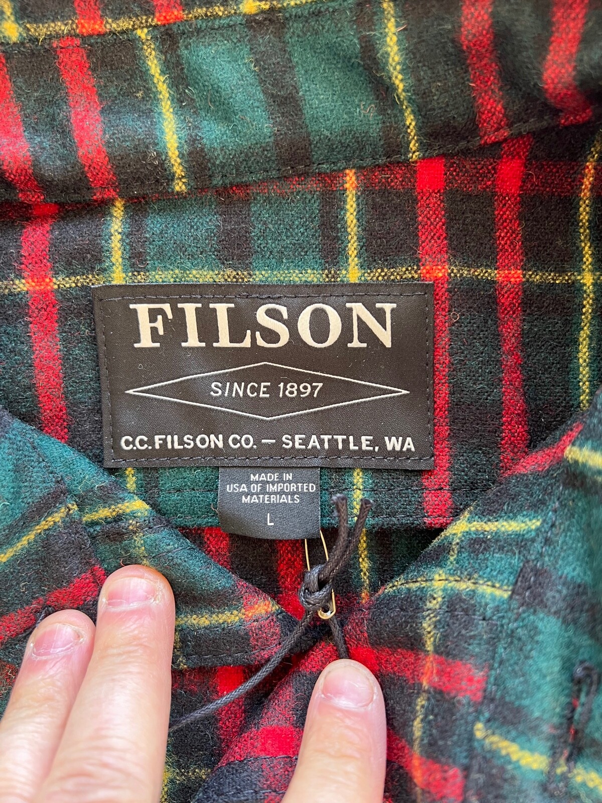 Pre-owned Filson Mens  100% Mackinaw Wool Plaid Jac Button Shirt Medium $350 In Multicolor