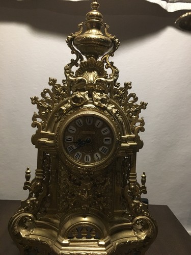 Very large Italian Imperial - Brass mantle clock W/ Candelabras Parts/repair