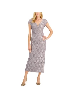 

CONNECTED APPAREL Женский фиолетовый пуловер макси торжественное платье Petites