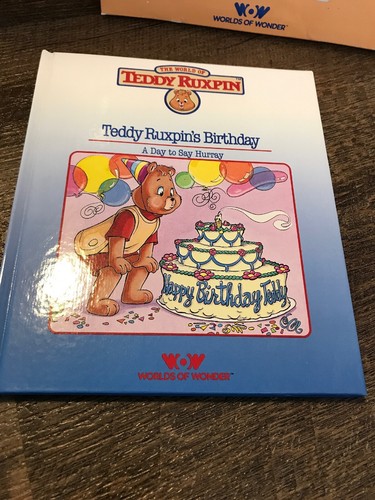 Teddy Ruxpin Bear In Box Complete 1985 Worlds of Wonder 3 Stories 3 Books TESTED