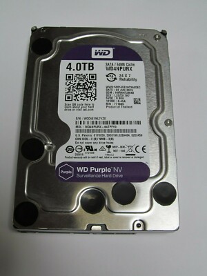 WD Purple NV 4TB Surveillance Hard Disk Drive WD4NPURX 64MB Intellipower