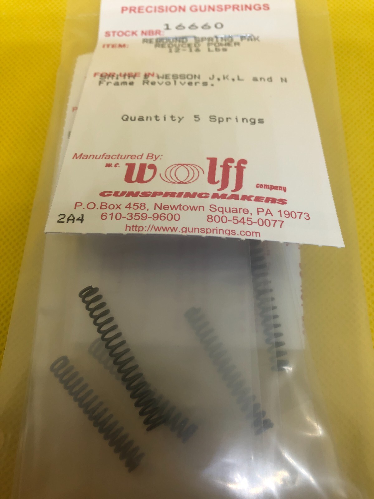 Smith & Wesson S&W J K L N Trigger Rebound Springs 6 PAK Kit
